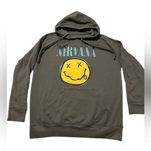 Nirvana Olive Green Pullover Hoodie Medium